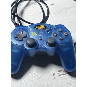 Mad Catz Dual Force 2 Controller For Sony PlayStation PS2 Blue TESTED & Works